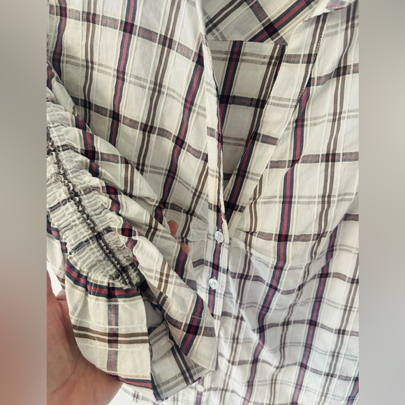 Veronica Beard Porta Plaid Button-Up Top - Picture 4 of 6